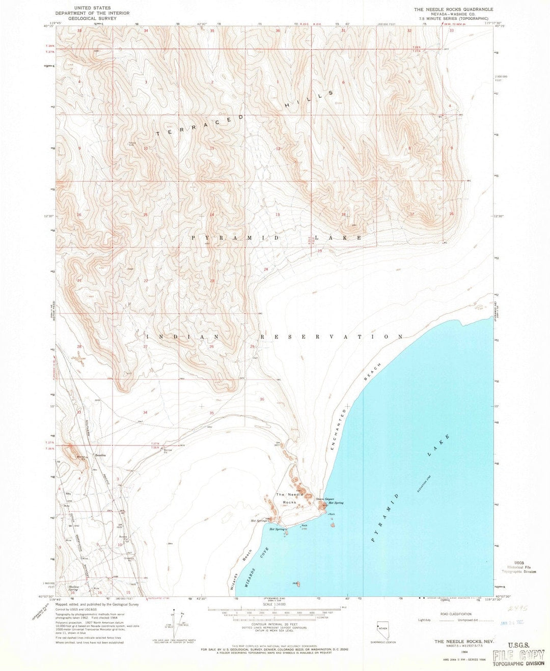 1964 Theedle Rocks, NV - Nevada - USGS Topographic Map