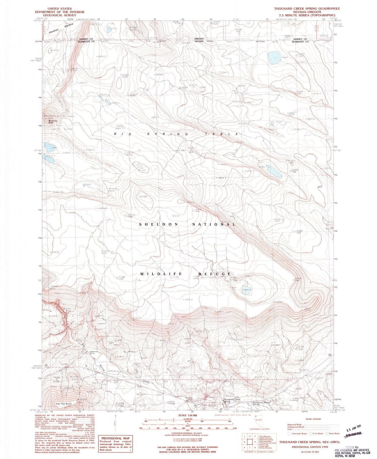 1990 Thousand Creek Spring, NV - Nevada - USGS Topographic Map
