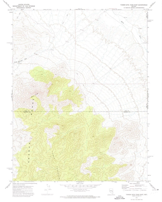 1971 Timber MTN Pass East, NV - Nevada - USGS Topographic Map