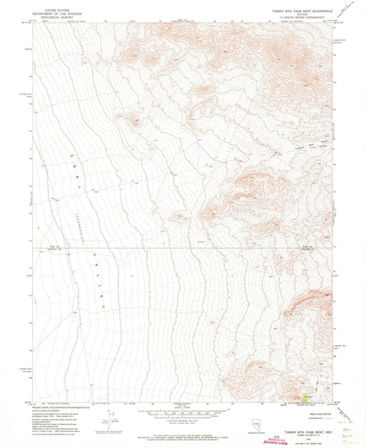 1971 Timber MTN Pass West, NV - Nevada - USGS Topographic Map