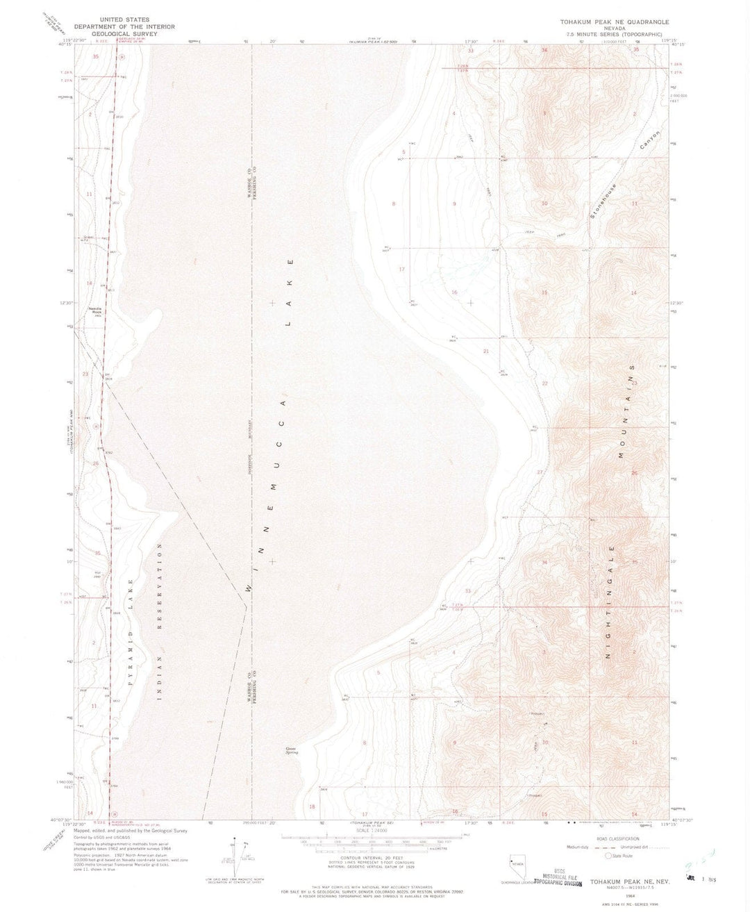 1964 Tohakum Peak, NV - Nevada - USGS Topographic Map