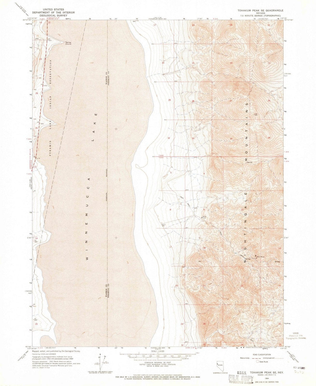 1964 Tohakum Peak, NV - Nevada - USGS Topographic Map v3