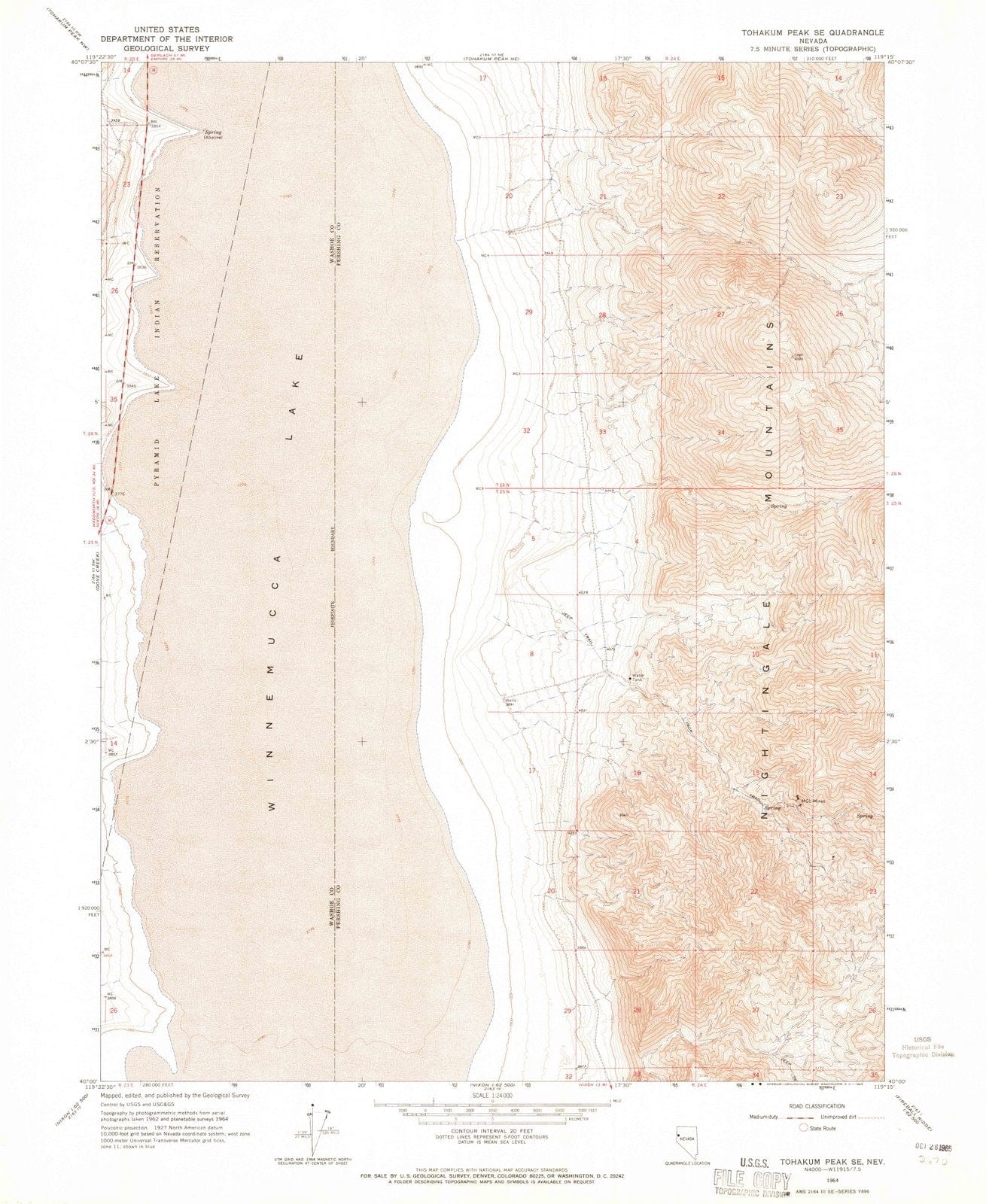 1964 Tohakum Peak, NV - Nevada - USGS Topographic Map v3