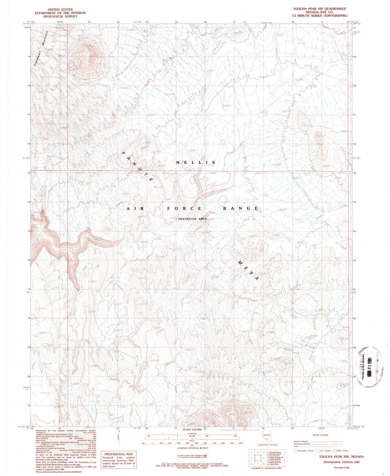 1986 Tolicha Peak, NV - Nevada - USGS Topographic Map v2