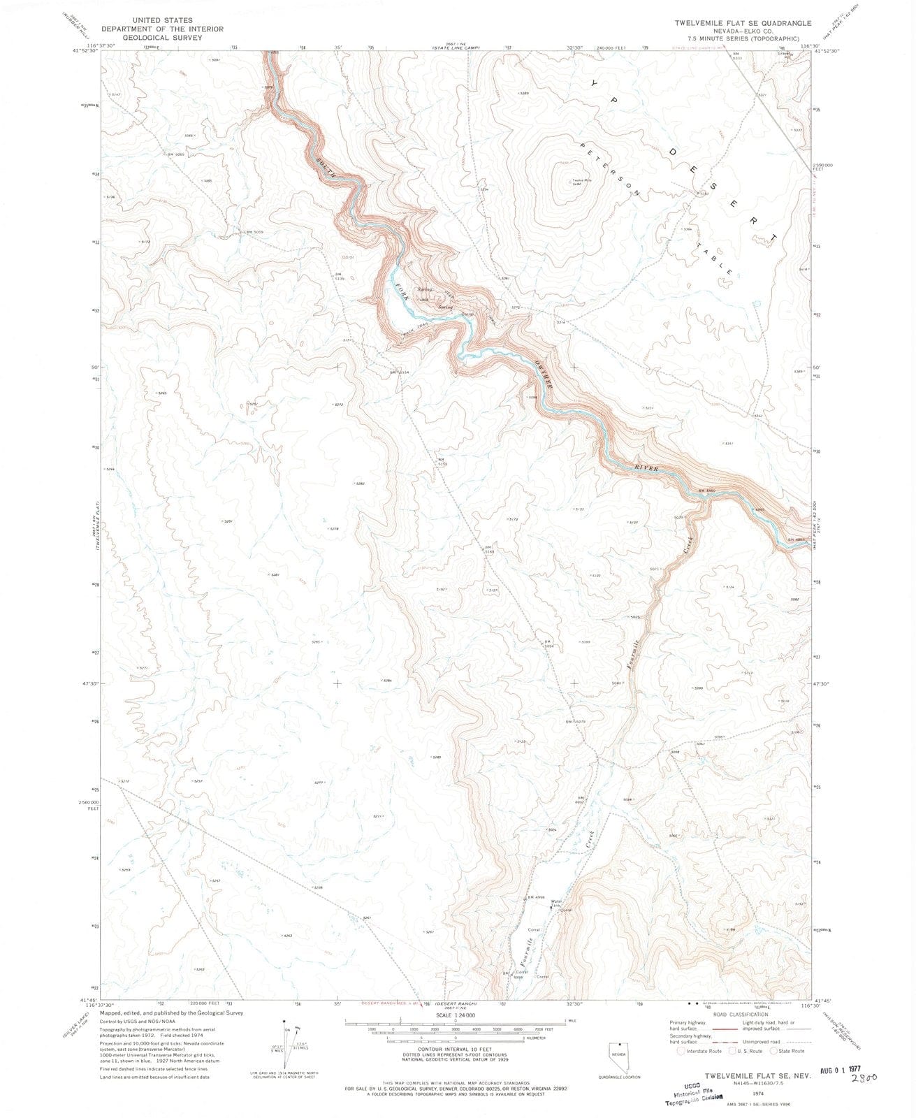 1974 Twelvemile Flat, NV - Nevada - USGS Topographic Map