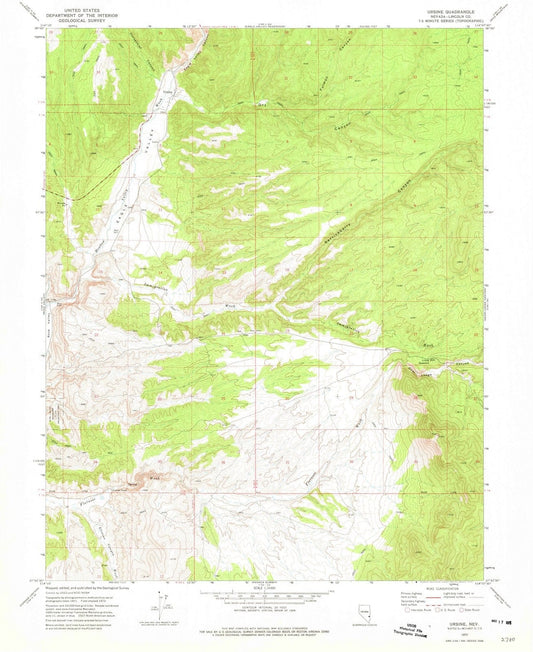 1972 Ursine, NV - Nevada - USGS Topographic Map