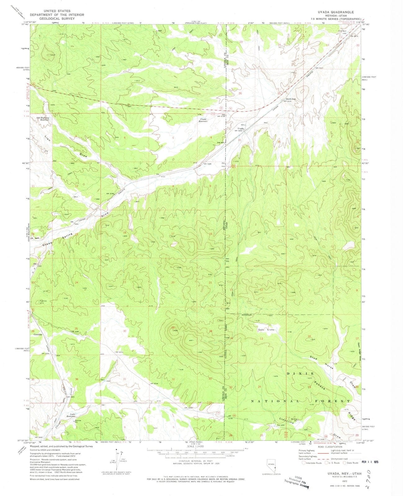 1972 Uvada, UT - Utah - USGS Topographic Map