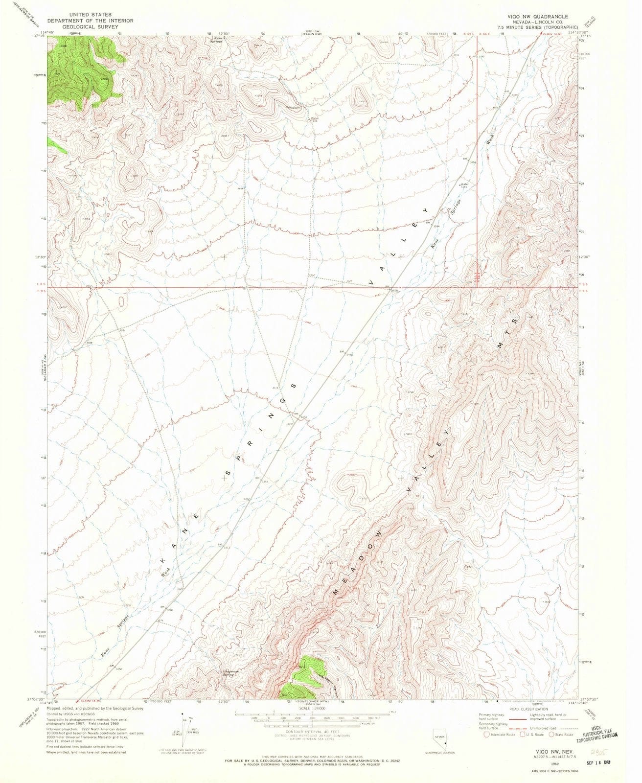 1969 Vigo, NV - Nevada - USGS Topographic Map v2