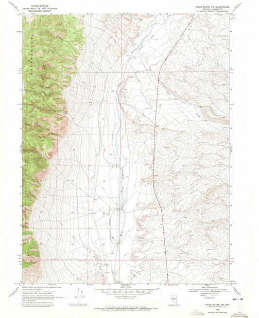 1969 Vigus Butte, NV - Nevada - USGS Topographic Map v2