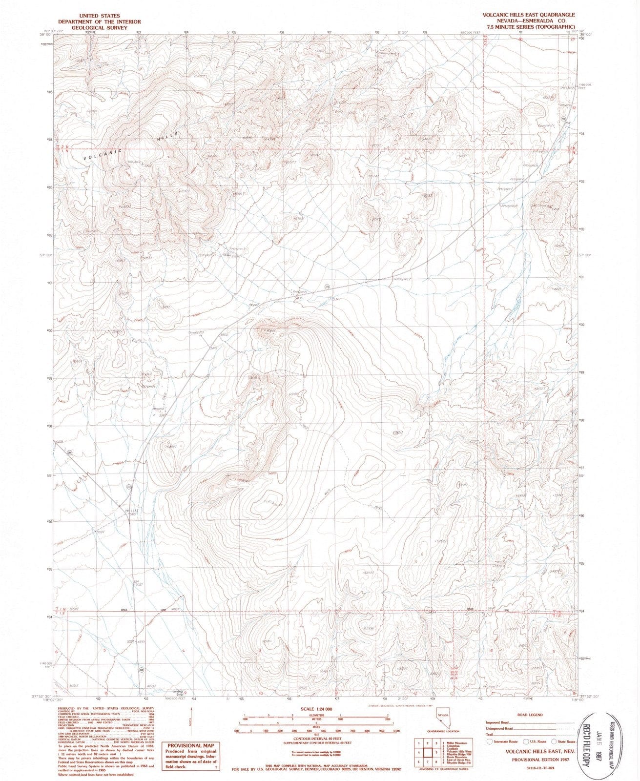 1987 Volcanic Hills East, NV - Nevada - USGS Topographic Map