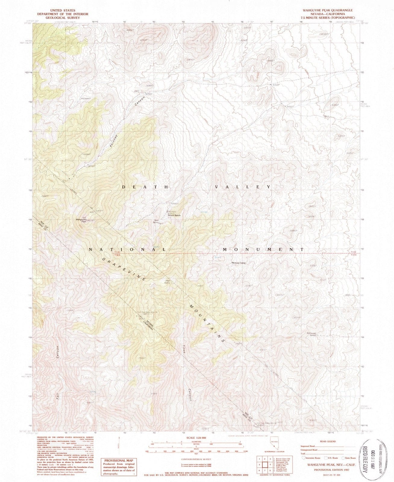 1987 Wahguyhe Peak, NV - Nevada - USGS Topographic Map