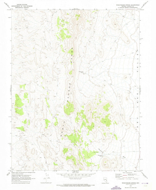 1970 Wheatgrass Spring, NV - Nevada - USGS Topographic Map