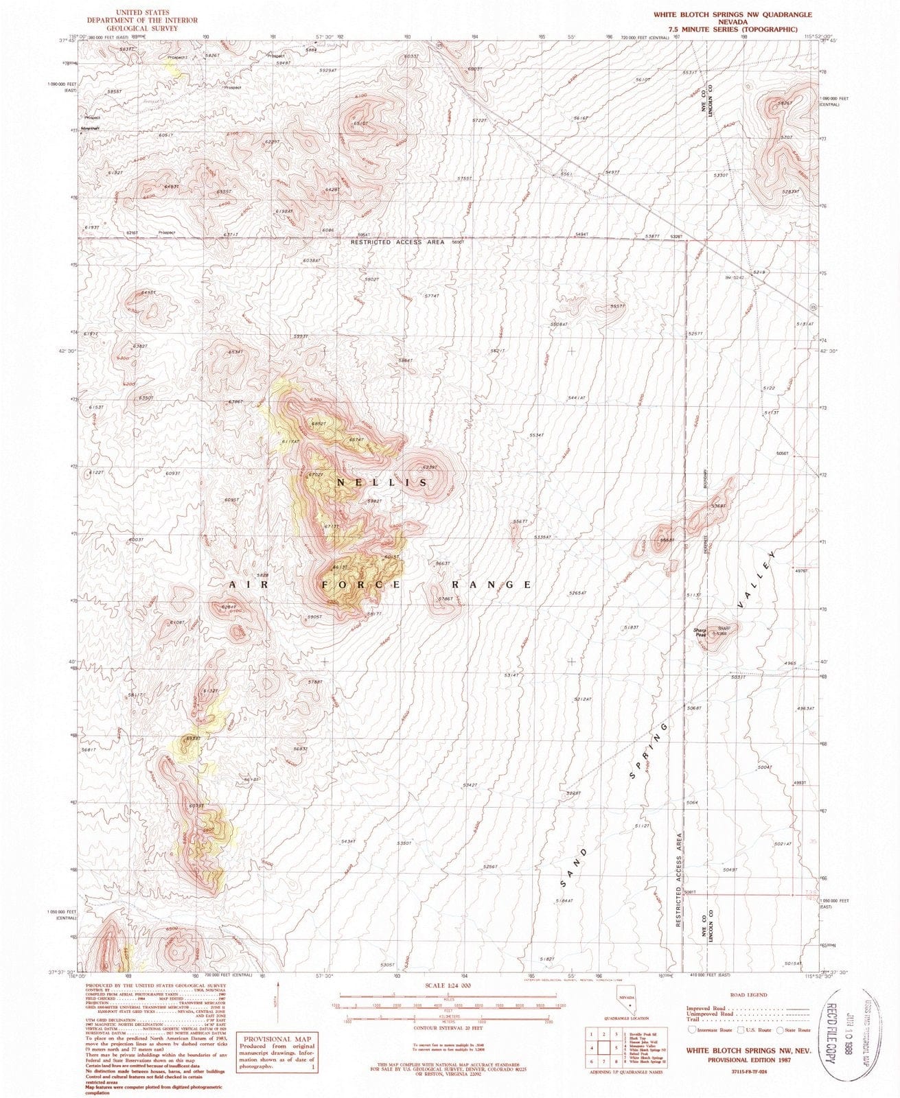 1987 White Blotch Springs, NV - Nevada - USGS Topographic Map v2