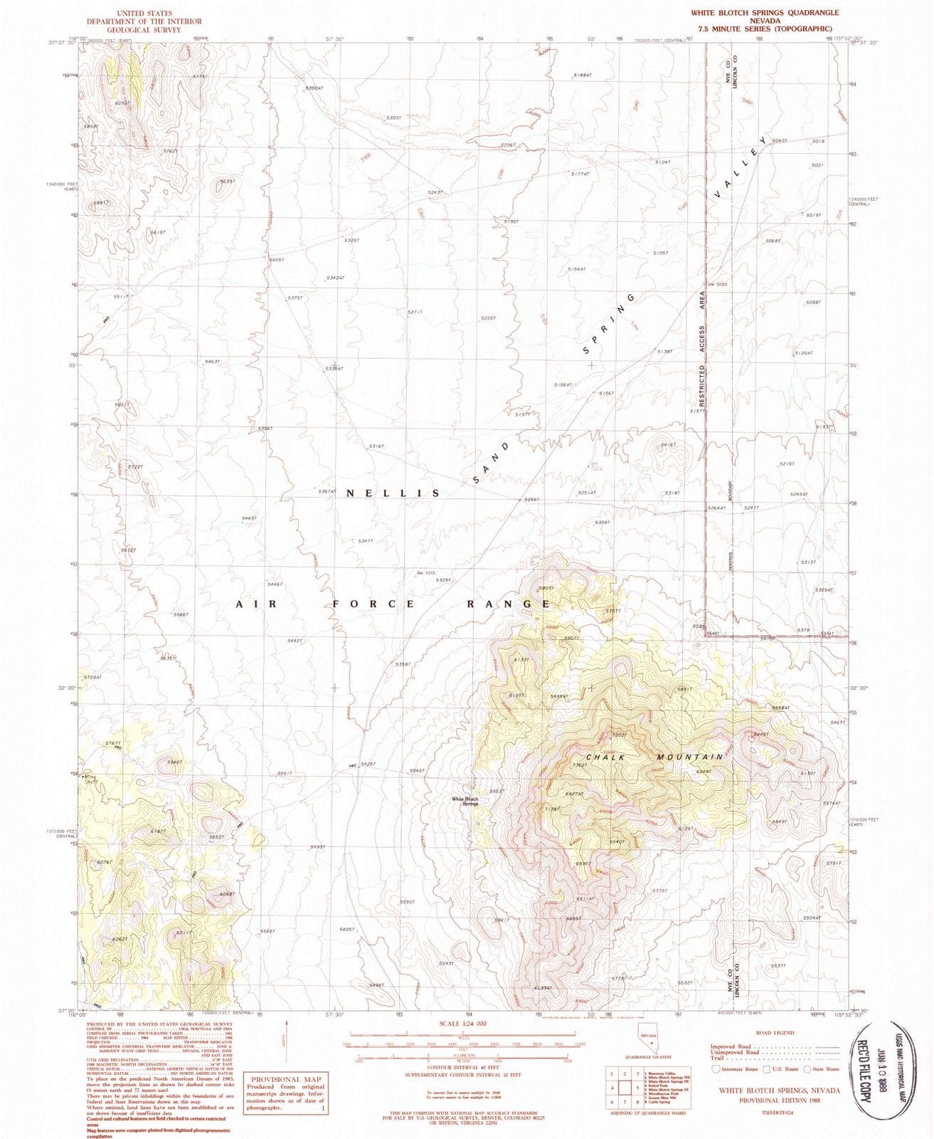 1988 White Blotch Springs, NV - Nevada - USGS Topographic Map