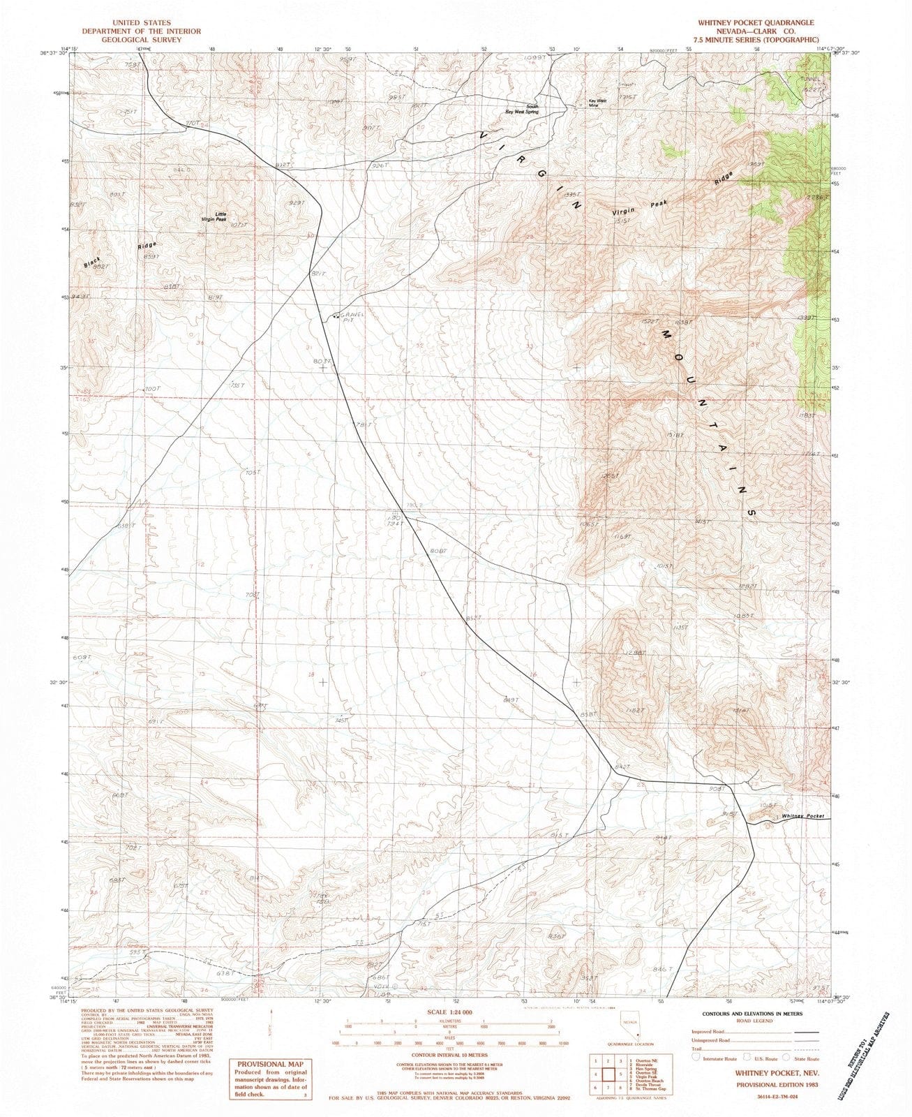 1983 Whitney Pocket, NV - Nevada - USGS Topographic Map