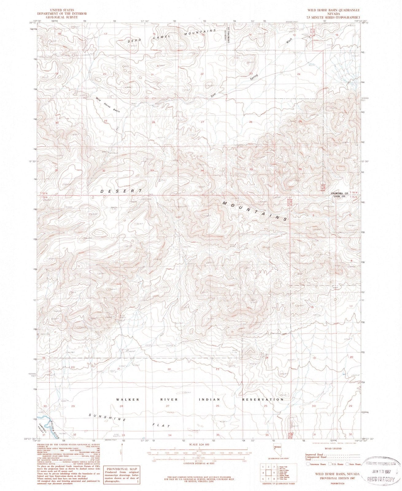 1987 Wild Horse Basin, NV - Nevada - USGS Topographic Map