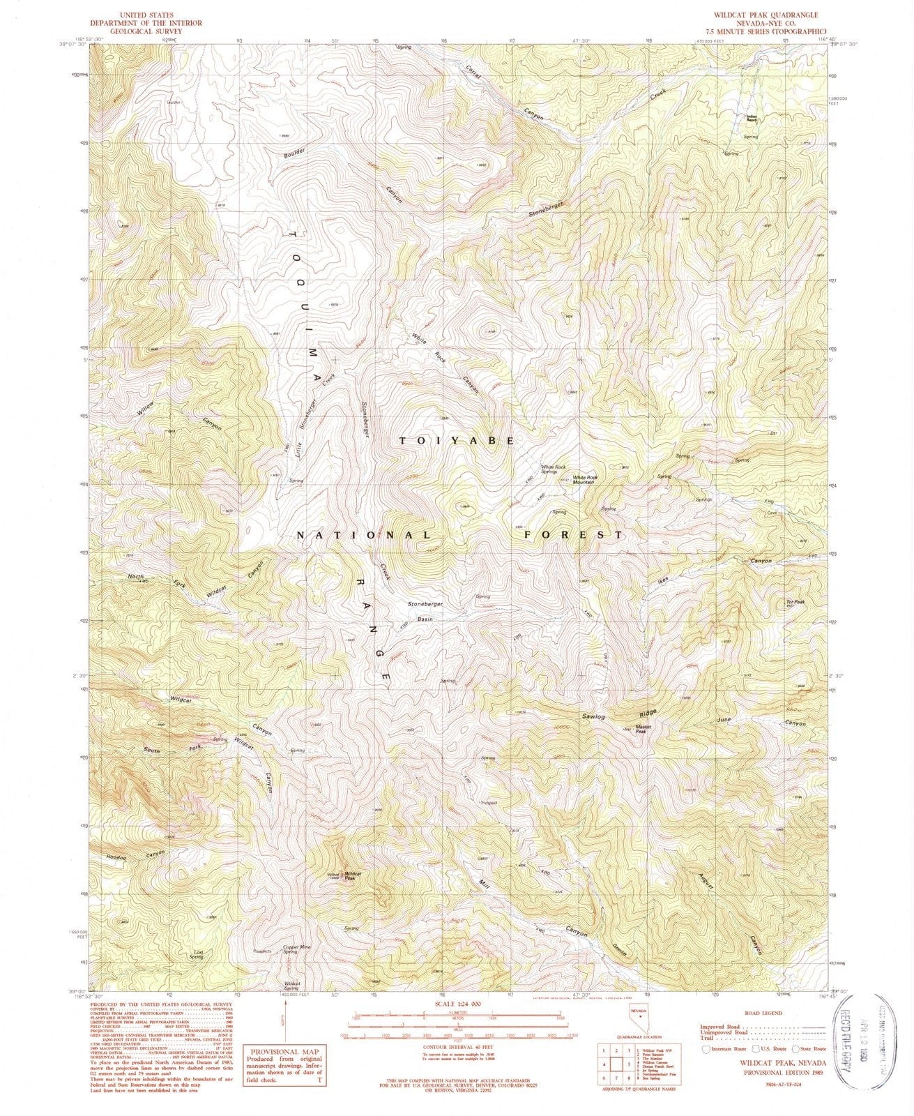 1989 Wildcat Peak, NV - Nevada - USGS Topographic Map v2