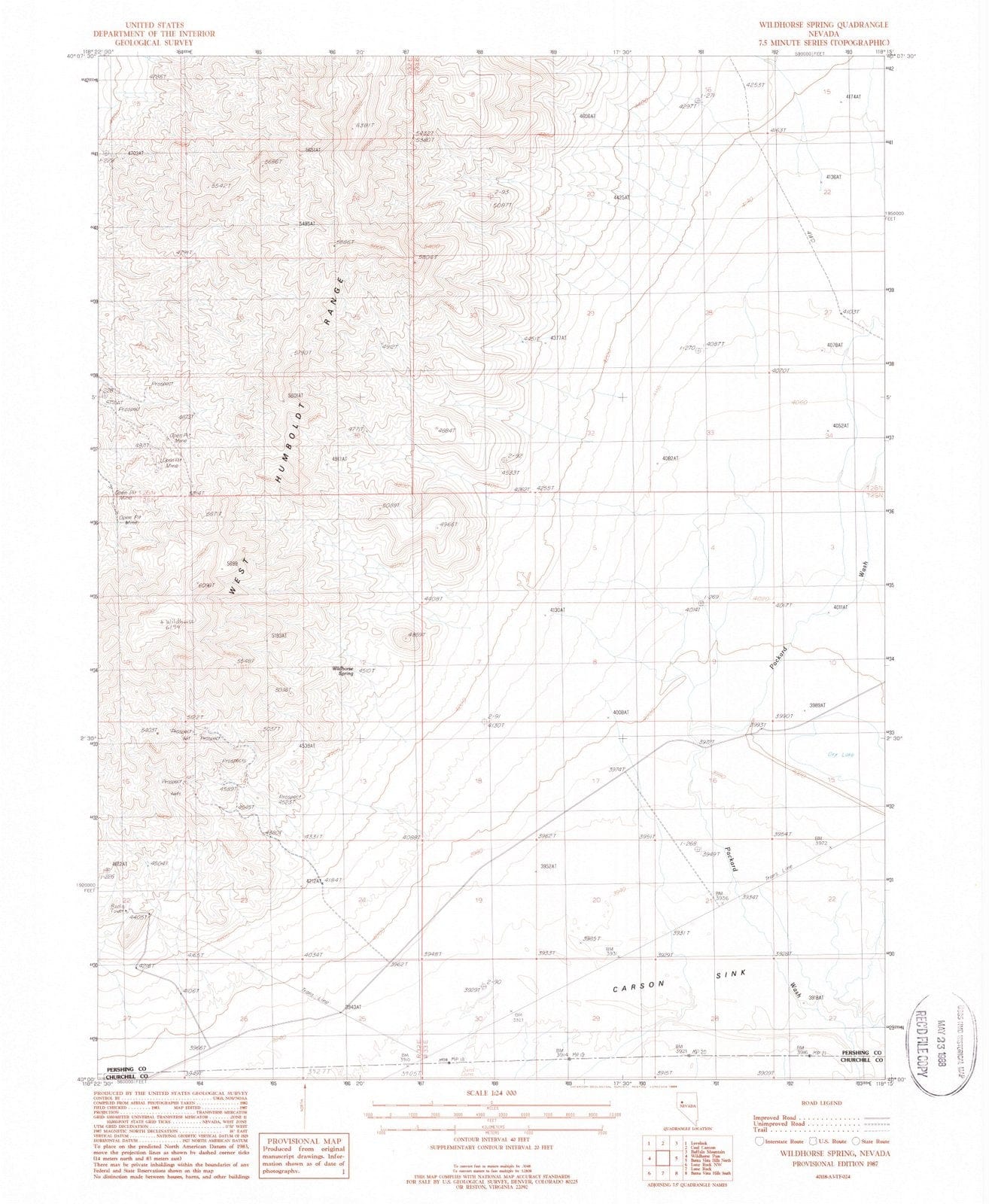 1987 Wildhorse Spring, NV - Nevada - USGS Topographic Map