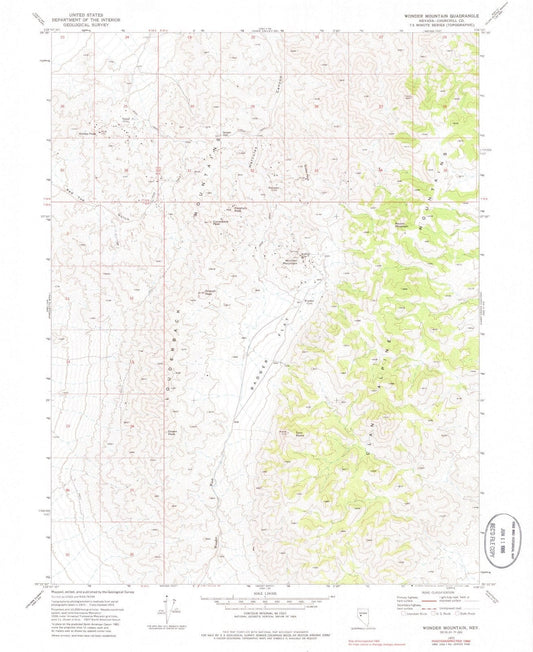 1972 Wonder Mountain, NV - Nevada - USGS Topographic Map