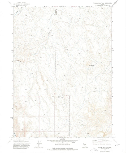 1972 Yellow Hills East, NV - Nevada - USGS Topographic Map
