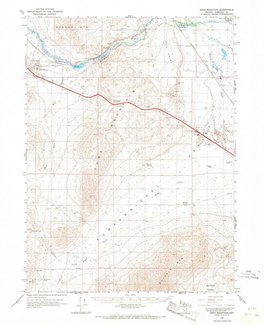 1965 Edna Mountain, NV - Nevada - USGS Topographic Map