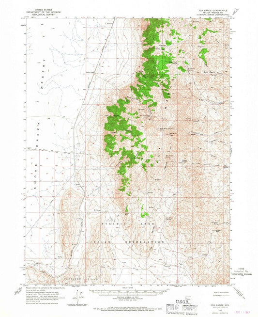 1965 Fox Range, NV - Nevada - USGS Topographic Map