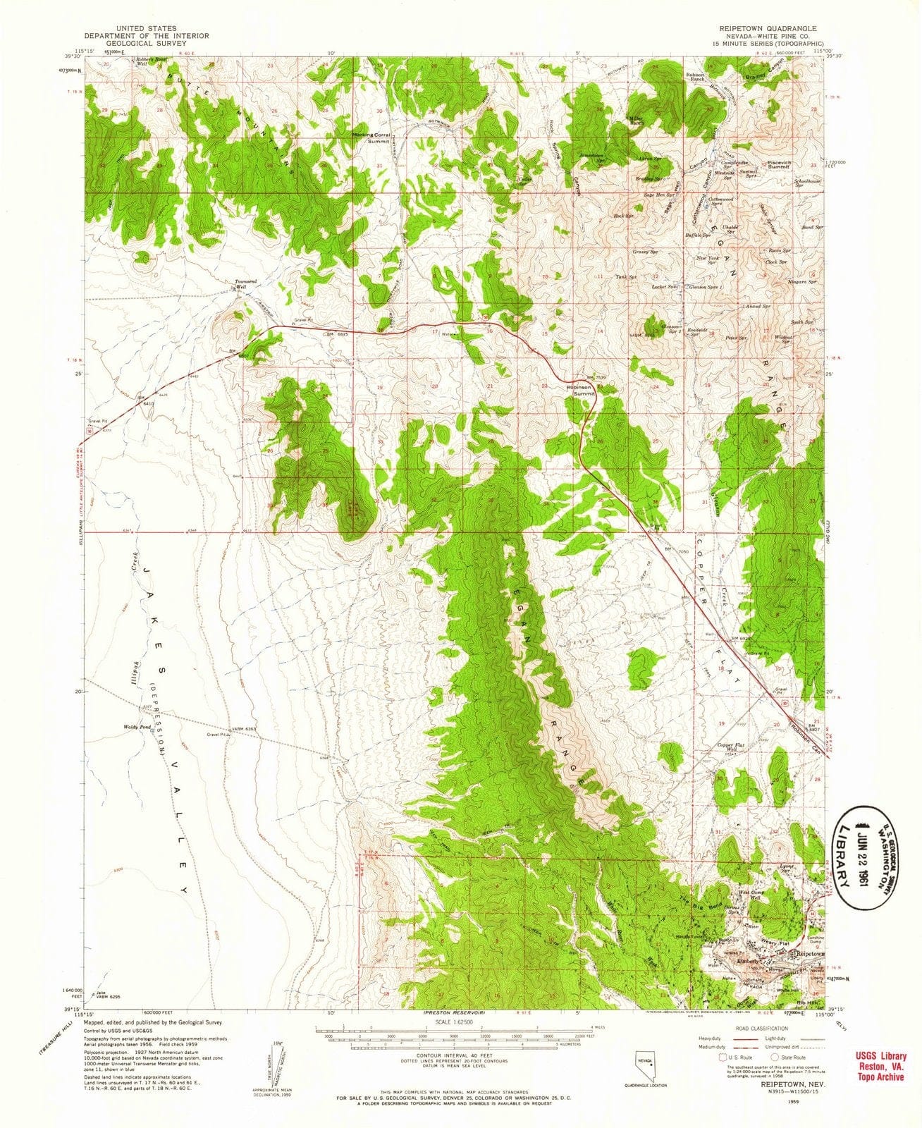 1959 Reipetown, NV - Nevada - USGS Topographic Map