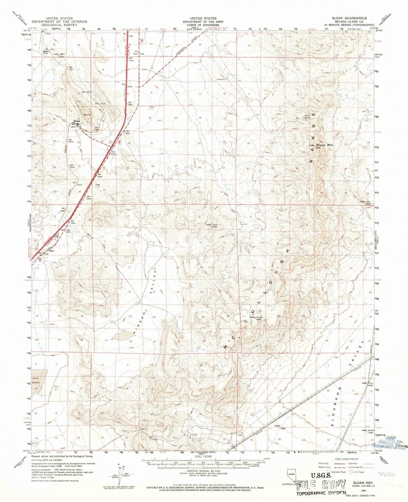 1960 Sloan, NV - Nevada - USGS Topographic Map