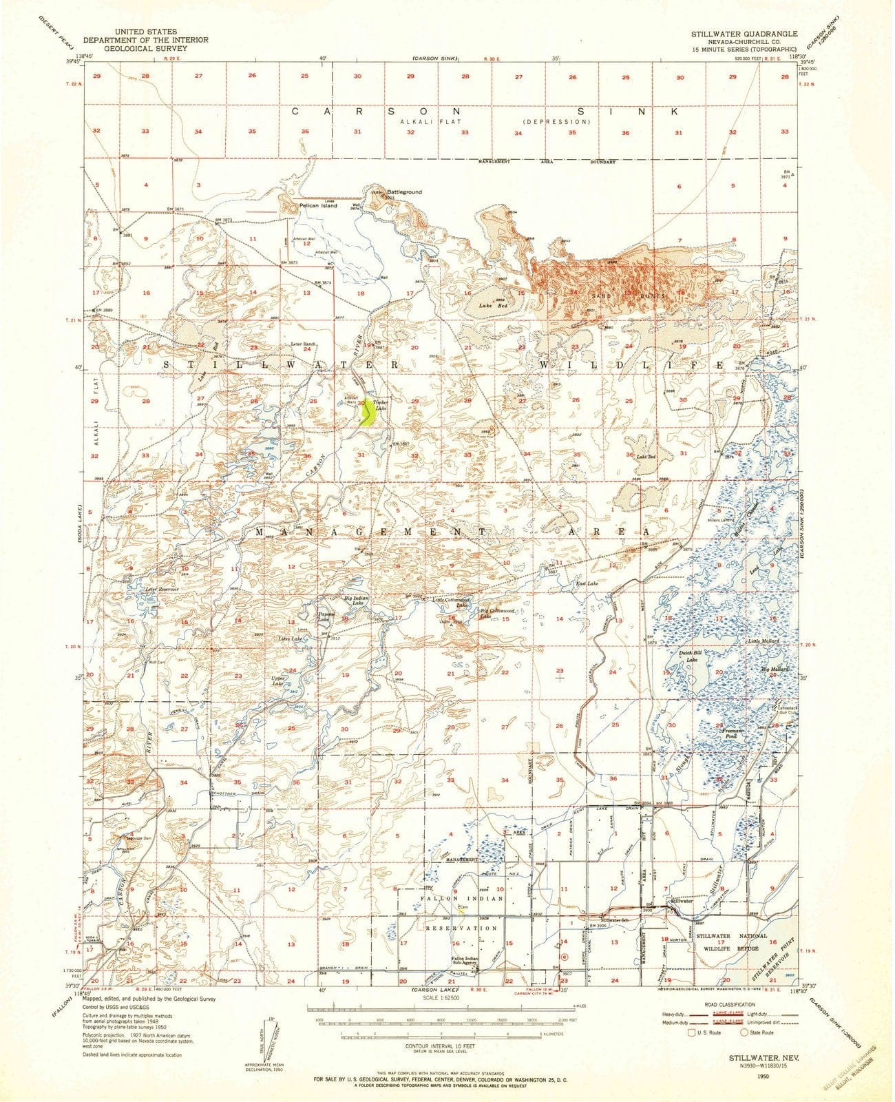1950 Stillwater, NV - Nevada - USGS Topographic Map