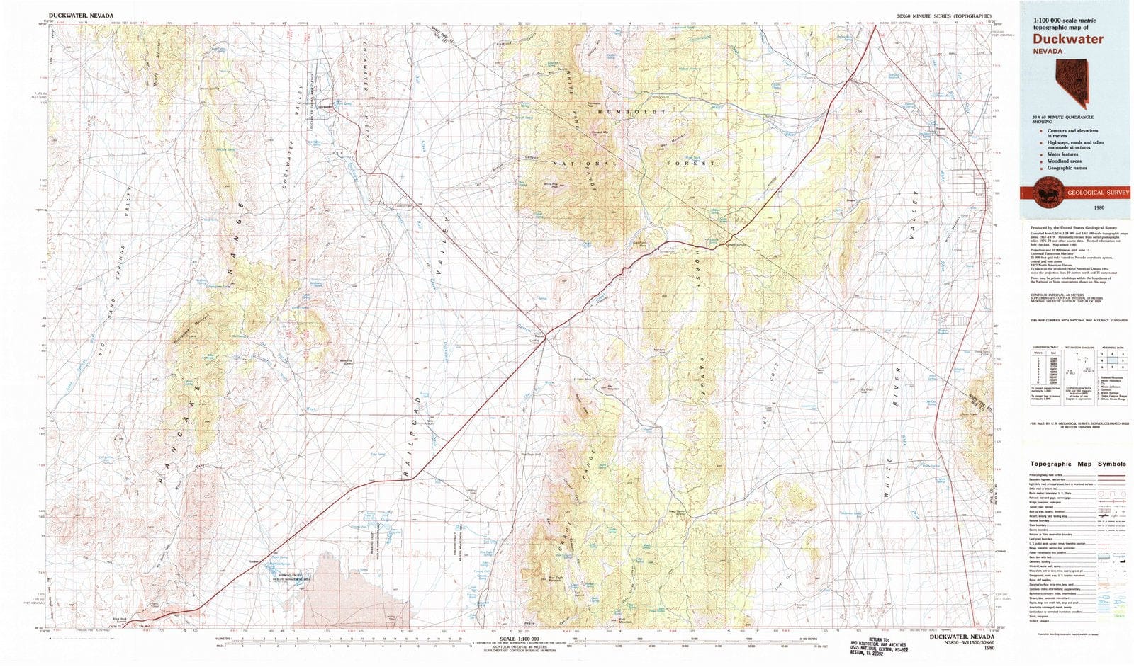 1980 Duckwater, NV - Nevada - USGS Topographic Map