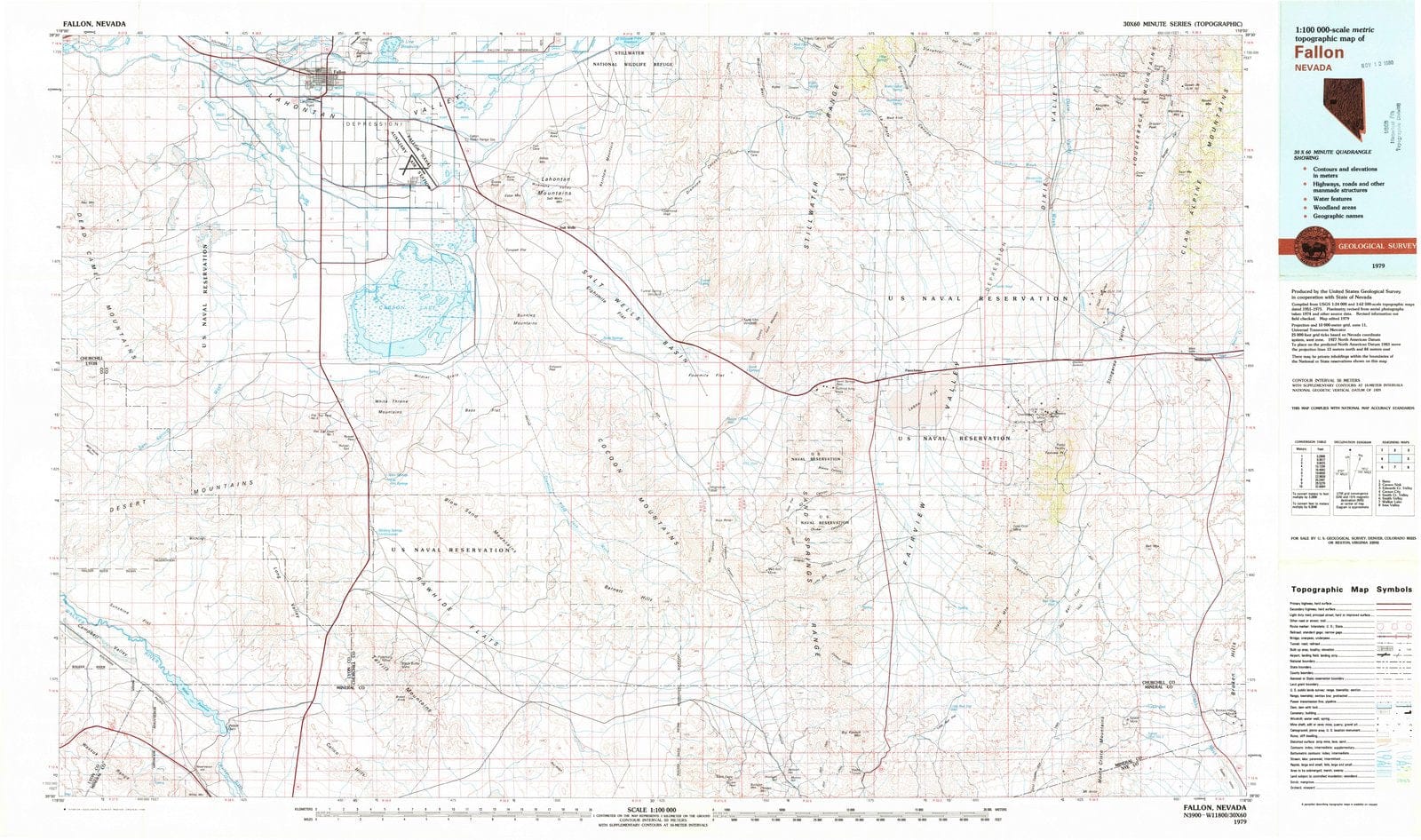 1979 Fallon, NV - Nevada - USGS Topographic Map