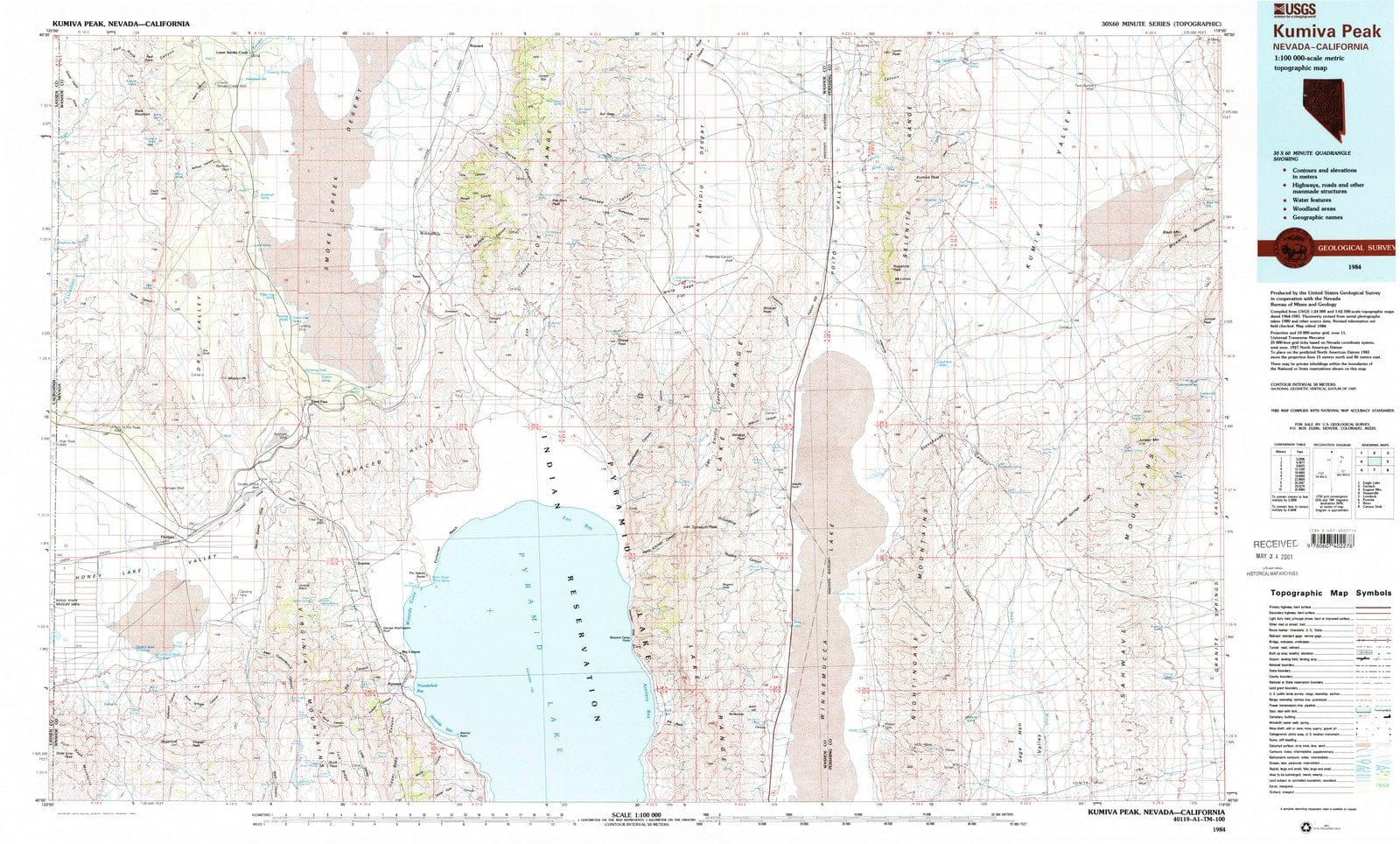 1984 Kumiva Peak, NV - Nevada - USGS Topographic Map