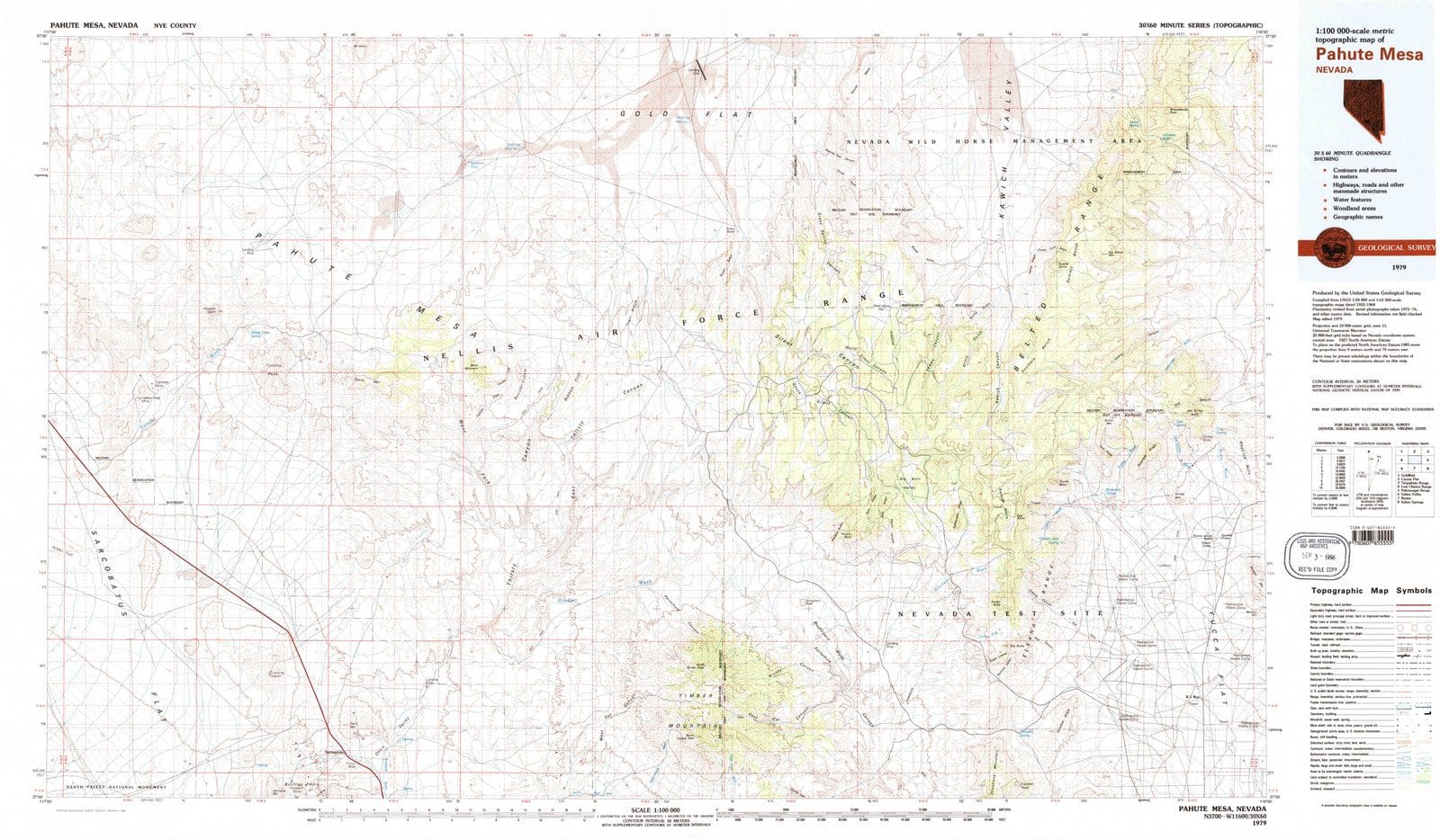 1979 Pahute Mesa, NV - Nevada - USGS Topographic Map