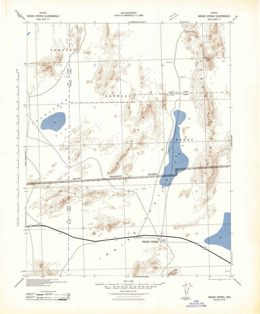 1942 Indian Spring, NV - Nevada - USGS Topographic Map