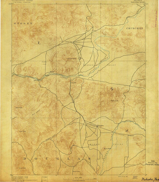 1891 Wabuska, NV - Nevada - USGS Topographic Map