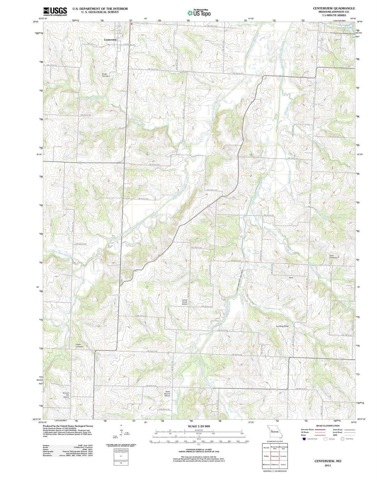2011 Centerview, MO - Missouri - USGS Topographic Map
