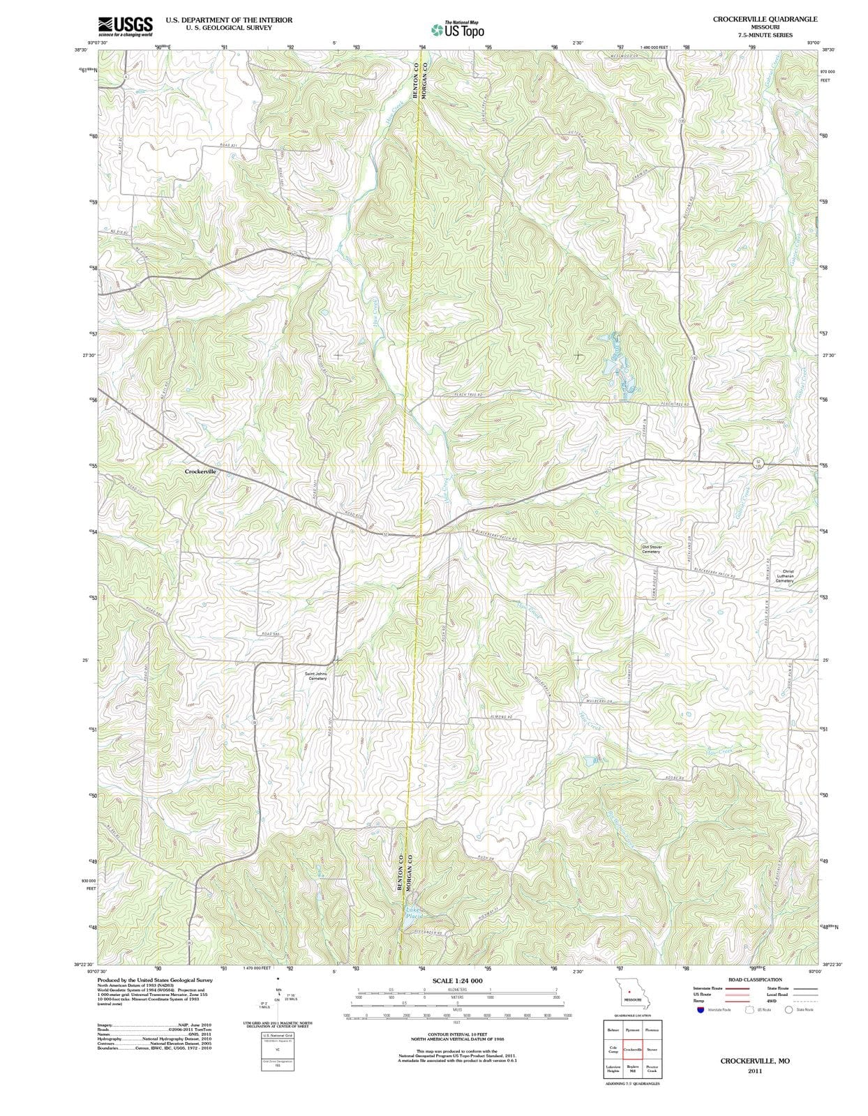 2011 Crockerville, MO - Missouri - USGS Topographic Map
