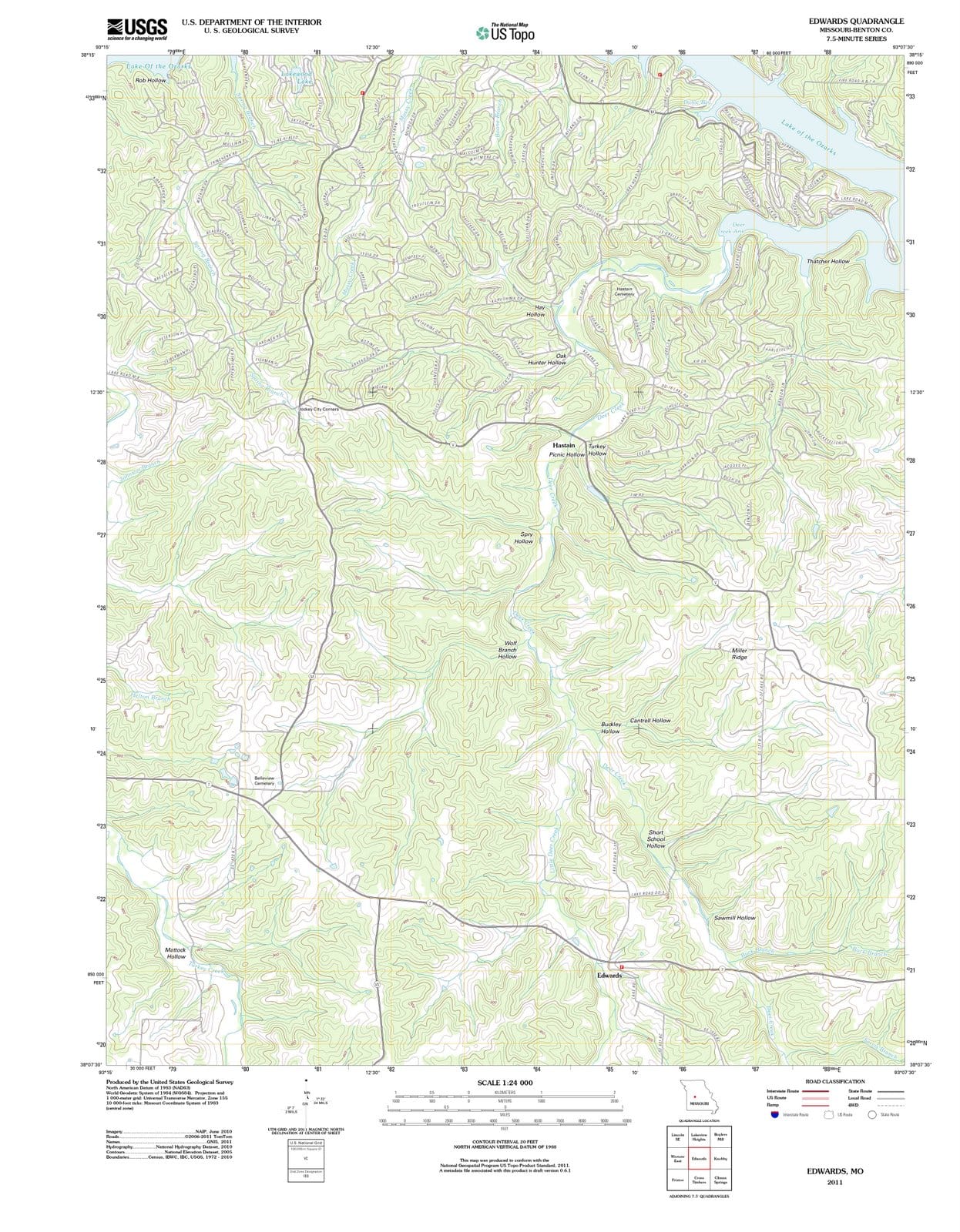 2011 Edwards, MO - Missouri - USGS Topographic Map