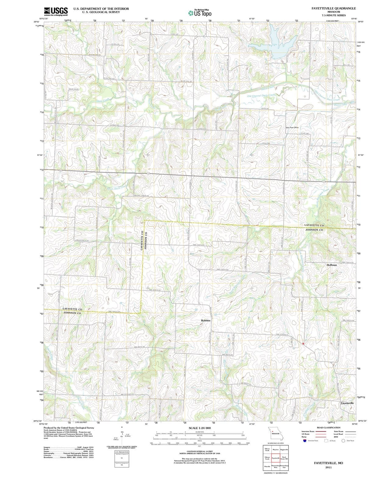 2011 Fayetteville, MO - Missouri - USGS Topographic Map