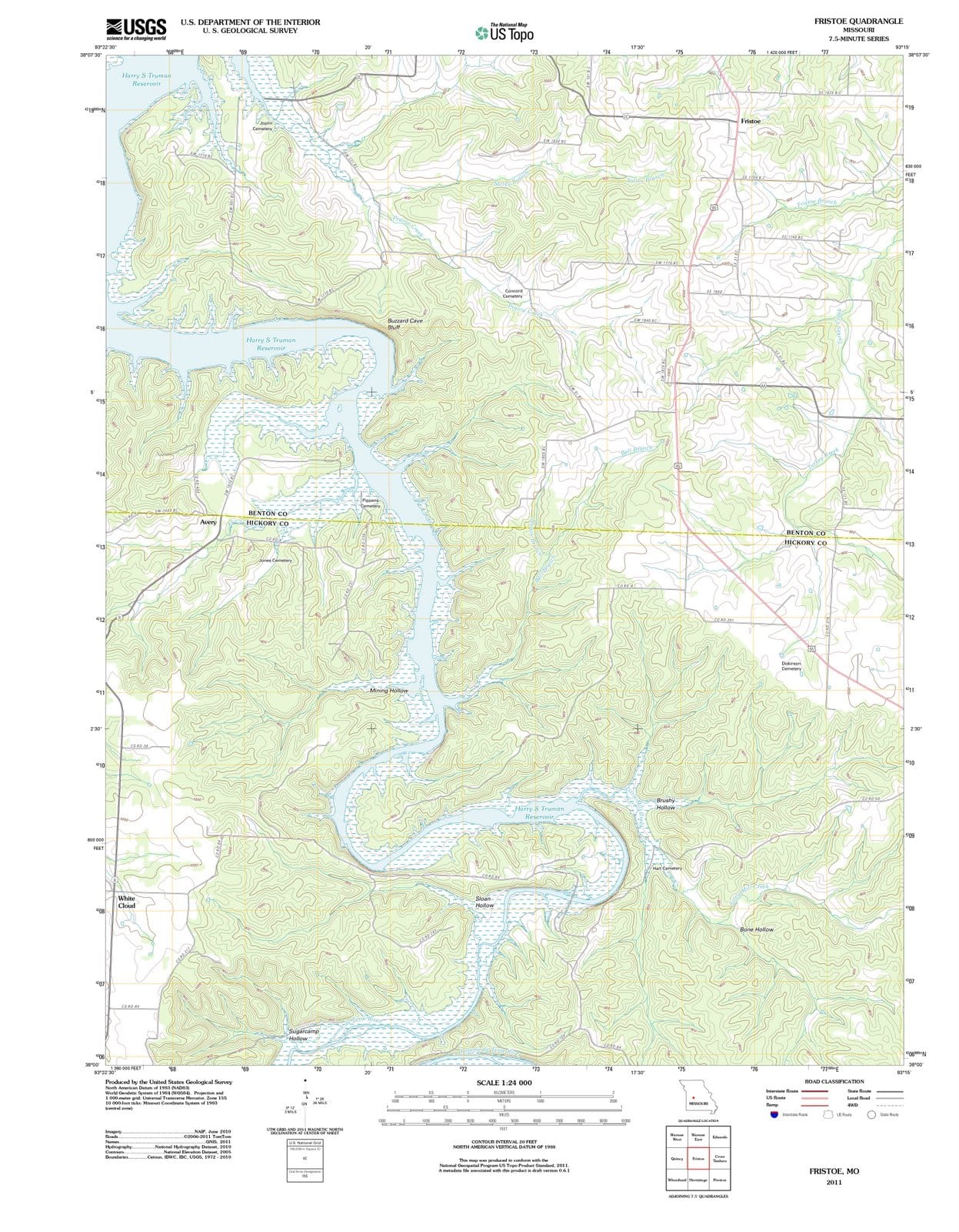 2011 Fristoe, MO - Missouri - USGS Topographic Map