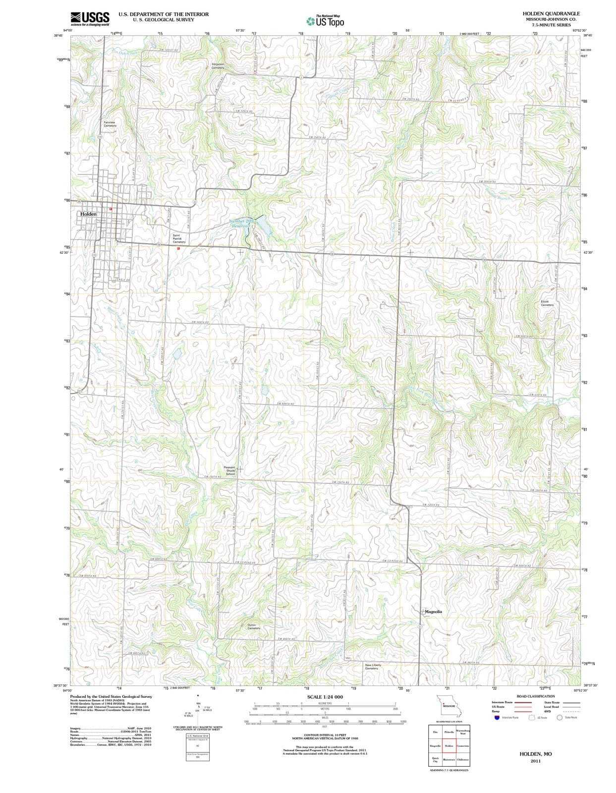 2011 Holden, MO - Missouri - USGS Topographic Map