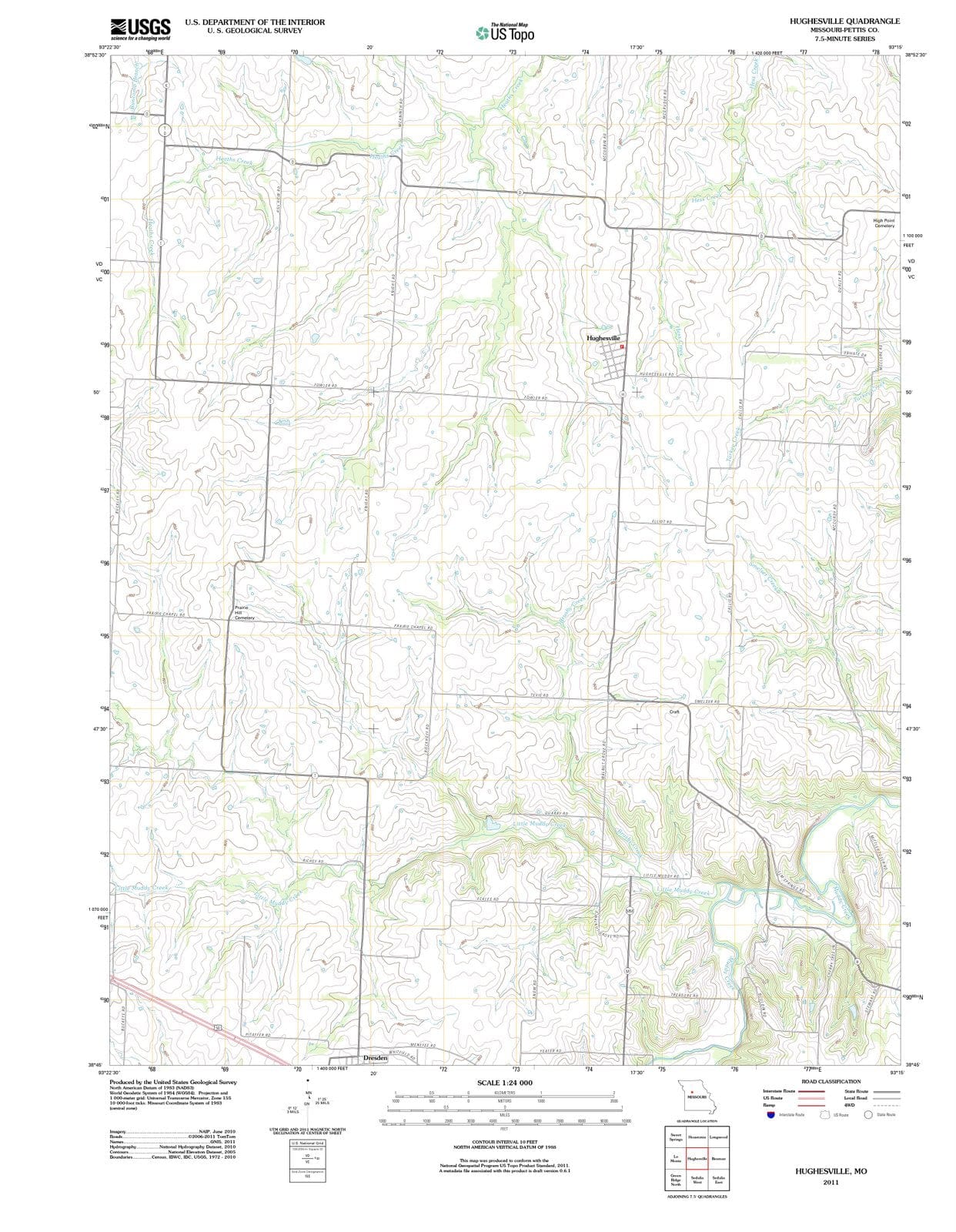 2011 Hughesville, MO - Missouri - USGS Topographic Map