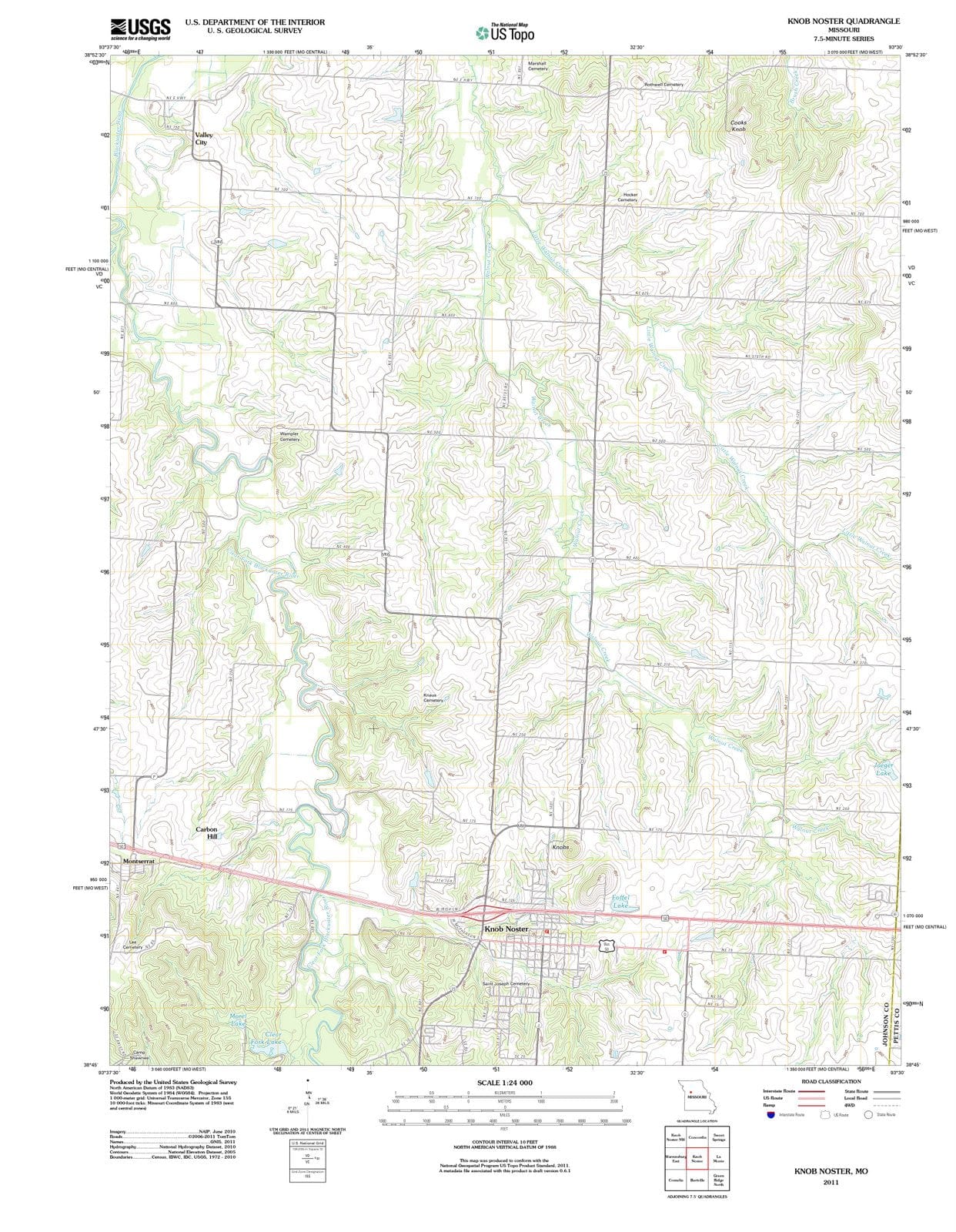 2011 Knob Noster, MO - Missouri - USGS Topographic Map