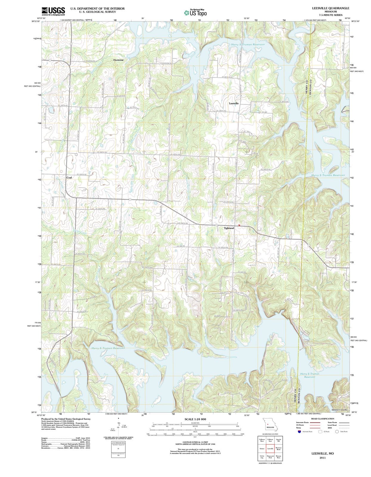 2011 Leesville, MO - Missouri - USGS Topographic Map