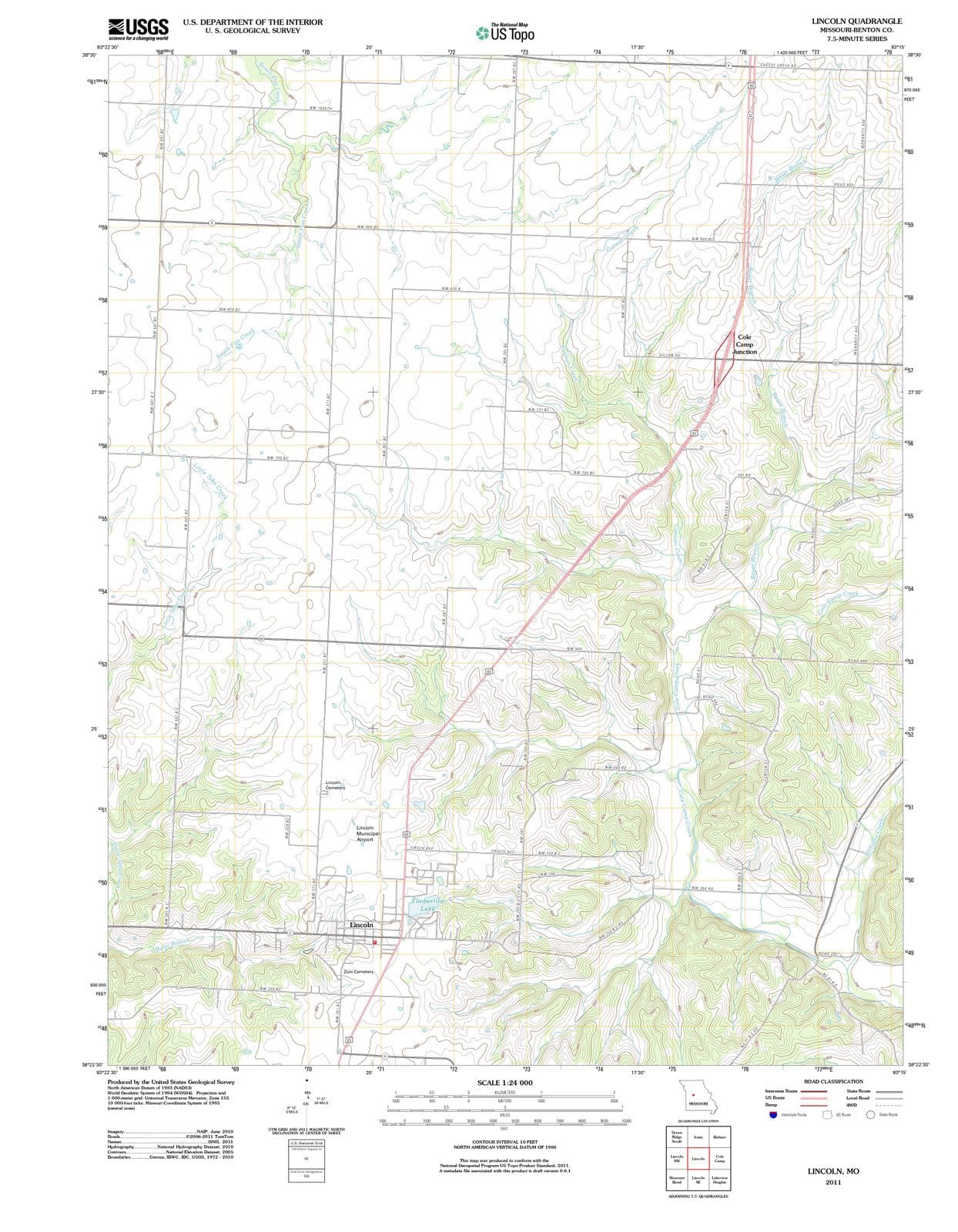 2011 Lincoln, MO - Missouri - USGS Topographic Map