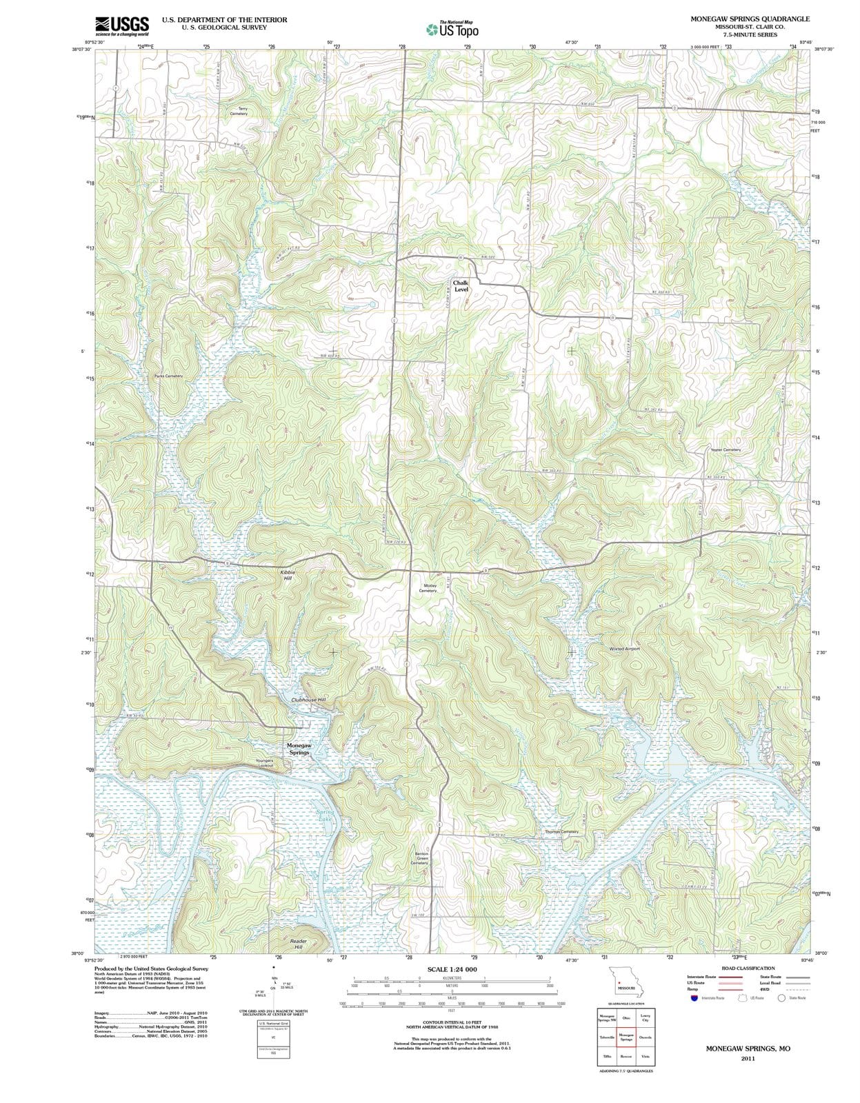 2011 Monegaw Springs, MO - Missouri - USGS Topographic Map