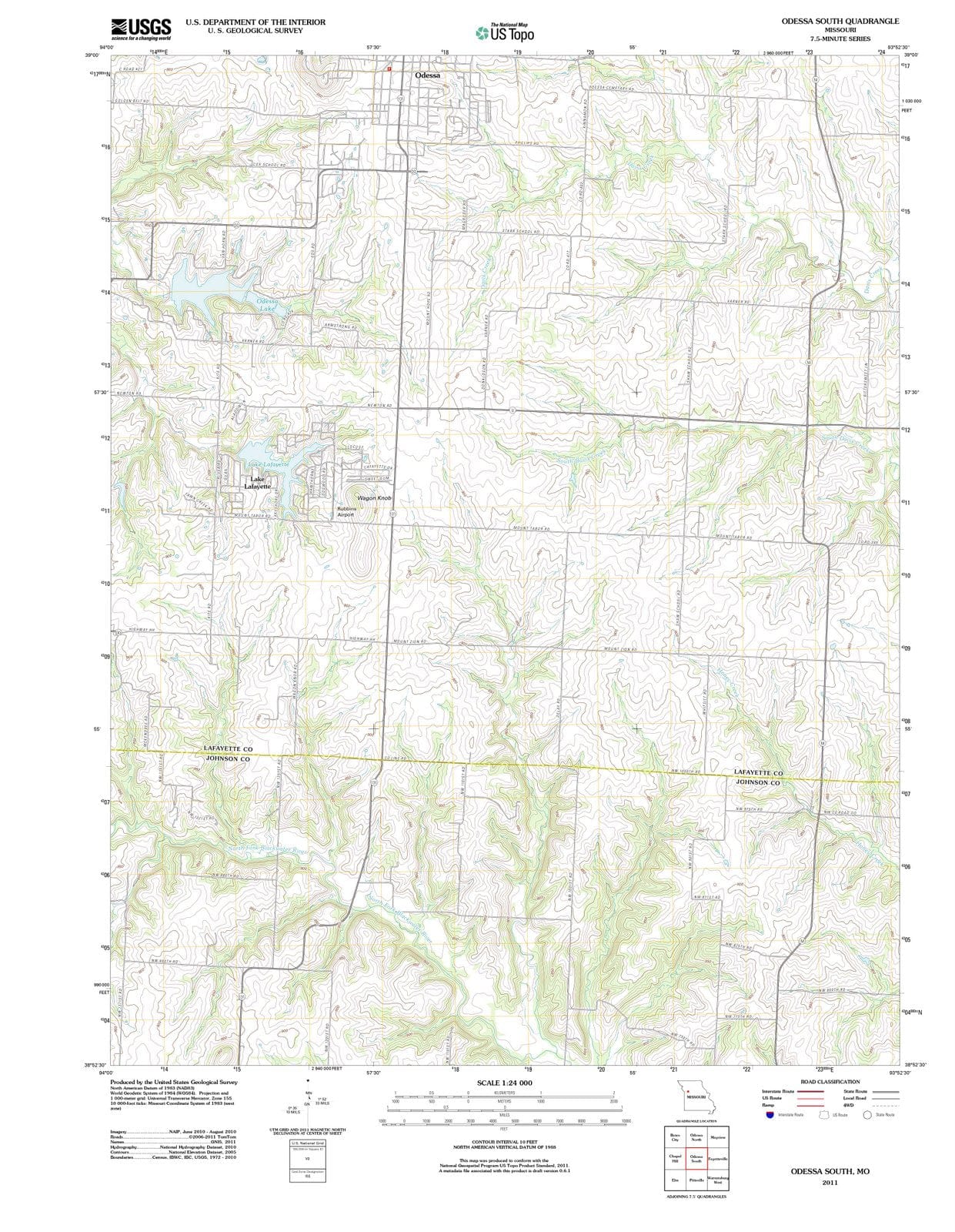 2011 Odessa South, MO - Missouri - USGS Topographic Map