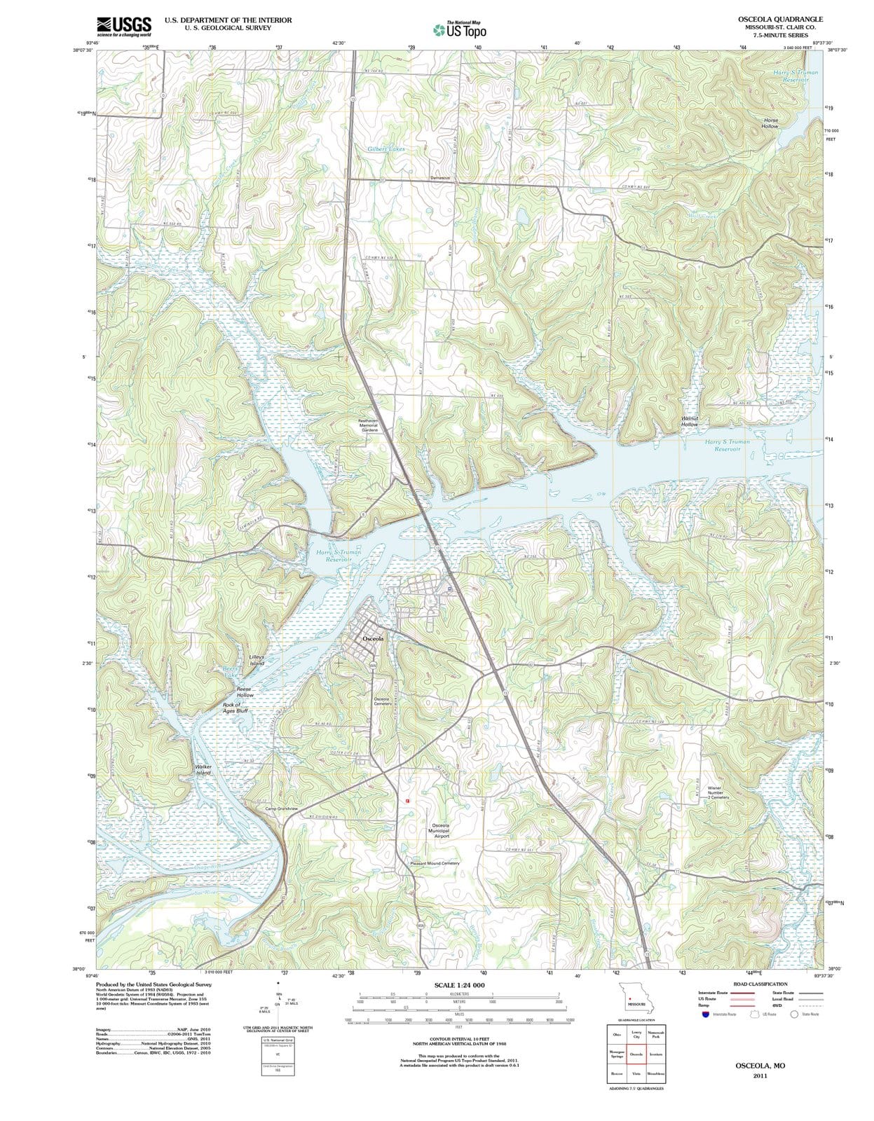 2011 Osceola, MO - Missouri - USGS Topographic Map