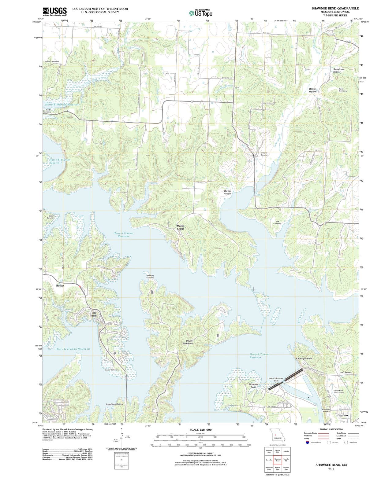 2011 Shawnee Bend, MO - Missouri - USGS Topographic Map