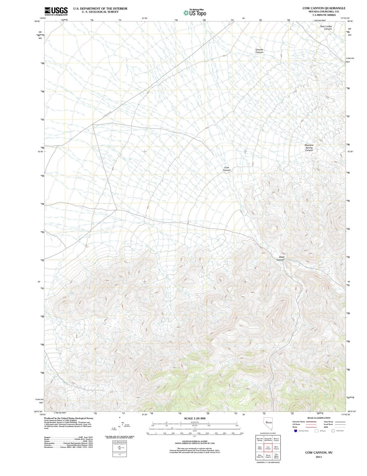 2011 Cow Canyon, NV - Nevada - USGS Topographic Map